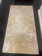 Dywan GOLDEN w palmy liście brąz złoty 80x150 beżowy ze złotym nowoczesny