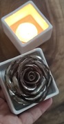 ROSE BOX - na prezent puzderko z różą, ceramika/szkliwo/szkło+świeczka