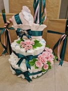 Spersonalizowany TORT z pieluch baby shower / chrzciny / narodziny