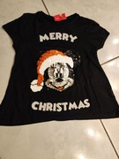 3d Disney świąteczna koszulka bluzka Merry Christmas cekiny mieniąca