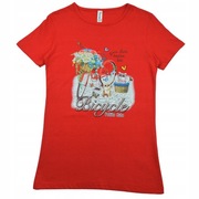 T-Shirt Koszulka Damska Krótki Rękaw Czerwona Rozm. XL