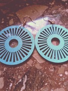 Kolczyki drewniane niebieskie 