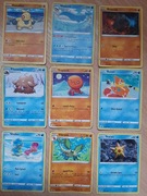 Karty Pokemon (9 szt.) nr 120, 221, 296, 321, 328, 329, 418, 422, 837