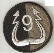 Naszywka 9 batalionu dowodzenia na mundur polowy.