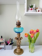 CUDOWNA FRANCUSKA ZABYTKOWA LAMPA NAFTOWA BRĄZ   A 154