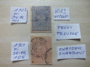 2szt. znaczki skarbowe STEMPEL MARKE PRUSY 1907r. Niemcy Rzesza Reich