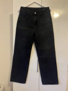 Czarne jeansy z wysokim stanem Wide Leg Shein L