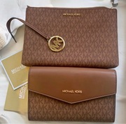 MICHAEL KORS TOREBKI DWIE KOMPLET  ZESTAW MONOGRAM PASEK LOGO ZAWIESZKA