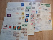 Koperty ze znaczkami PRL 78 sztuk.