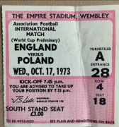 Bilet z meczu na Wembley Anglia - Polska 1973 rok 