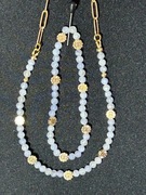 Naszyjnik i Bransoletka Naturalny Tanzanit i Hematyt złocony