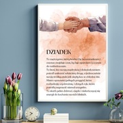 Plakat Babcia i Dziadek A4 | dekoracja ścienna | personalizacja | ramka