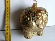 Słoń z kryształkami szklana bombka wykonana przez artystów z Komozja