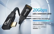 Przedłużacz USB-C 3.2 20Gb/s Thunderbolt 3, 0,5m.