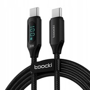 Kabel Toocki USB-C do USB-C 100W 2m, 480Mb/s, wyświetlacz LCD