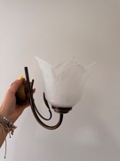 Kinkiety szklane vintage brązowy zestaw lampa szkło światło kinkiet 