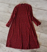Sukienka bordowa Pull&Bear w kwiaty M