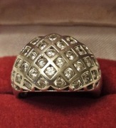 Pierścionek srebrny z cyrkoniami,  rozm. 18