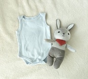 Niebieskie body noworodek 56 bawełna niemowlęce newborn