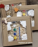 Zestawy prezentowe jesień, figurki z gipsu ceramicznego. 