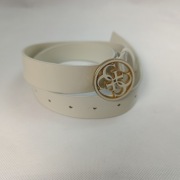 guess pasek damski biały złota klamra logo 100 cm nowy bez metki lux 