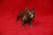 buldog francuski stojący-odlewana figurka z brązu - miniatura psa