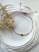 Bransoletka ametyst lawendowy hematyt róża