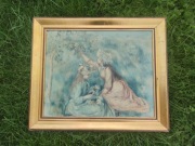 Auguste Renoir Dziewczęta zrywające kwiaty reprodukcja PRL Dom Książki 1975