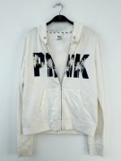 Kremowa bluza zapinana na suwak z kapturem Victoria’s Secret Pink r. M