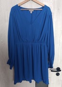 Sukienka damska elegancka długi rękaw kolor niebieski firma H&M rozmiar XXL