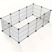 Przenośne metalowe ogrodzenie z 12 paneli. Kojec dla domowych zwierząt