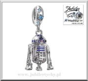 Srebrna zawieszka z motywem Star Wars robot R2-D2