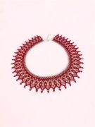 Łemkowska krywulka, naszyjnik koralikowy, kolia handmade, kołnierzyk