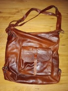 Torba plecak rudy karmelowy skóra naturalna 