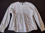 Bluzka biała z pliskami i koronką, 100% bawełna ,,Primark" roz. 46/48
