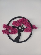 Drzewko z mchu, odcień fuksji