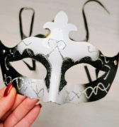 Maska wenecka Kocie Oko, brokat glitter, Halloween, Karnawał