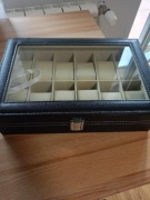 Szkatułka na 12 zegarków i biżuterię – nowa z metką, elegancka, czarna