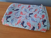 Nowy kupon materiału dresówka narwal niebieska poppy