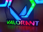 Podświetlany led napis Valorant RGB LED | Dekoracja 3D | Lampka na biurko