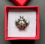 Pierścionek biedronka srebro oksydowane r. 11