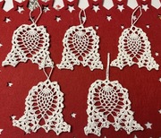 Dekoracje choinkowe 5 sztuk długość ok 10cm Ręcznie robione na szydełku 