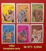 Znaczki fauna:871: zwierzęta, ssaki- Nikaragua 1986r **