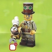 Lego Minifigurka 71048 col27-12 col460 Steampunk Inventor/Wynalazca