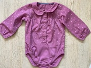 Body koszulowe liliowe z długim rękawem M&S 9-12 miesięcy 76 cm