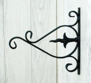 Wieszak Hak Uchwyt metalowy kuty na doniczkę - Czarny RAL 9005 (W66)