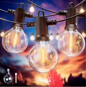 Girlanda Świetlna Lampki Zewnętrzne Wodoodporne 50 żarówek 30metrów