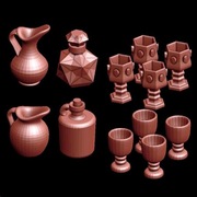 Zastawa do baz i dioram - 24 sztuki