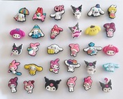 Zestaw 30 przypinek do Crocs, Cinnamoroll,Kuromi, My Melody , Sanrio 