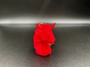 Brelok Głowa Jednorożca 3D Czerwony